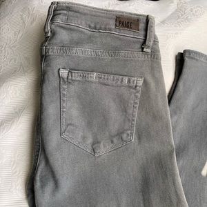 PAIGE Gray Skinny Low Rise Jeans. Size 27.